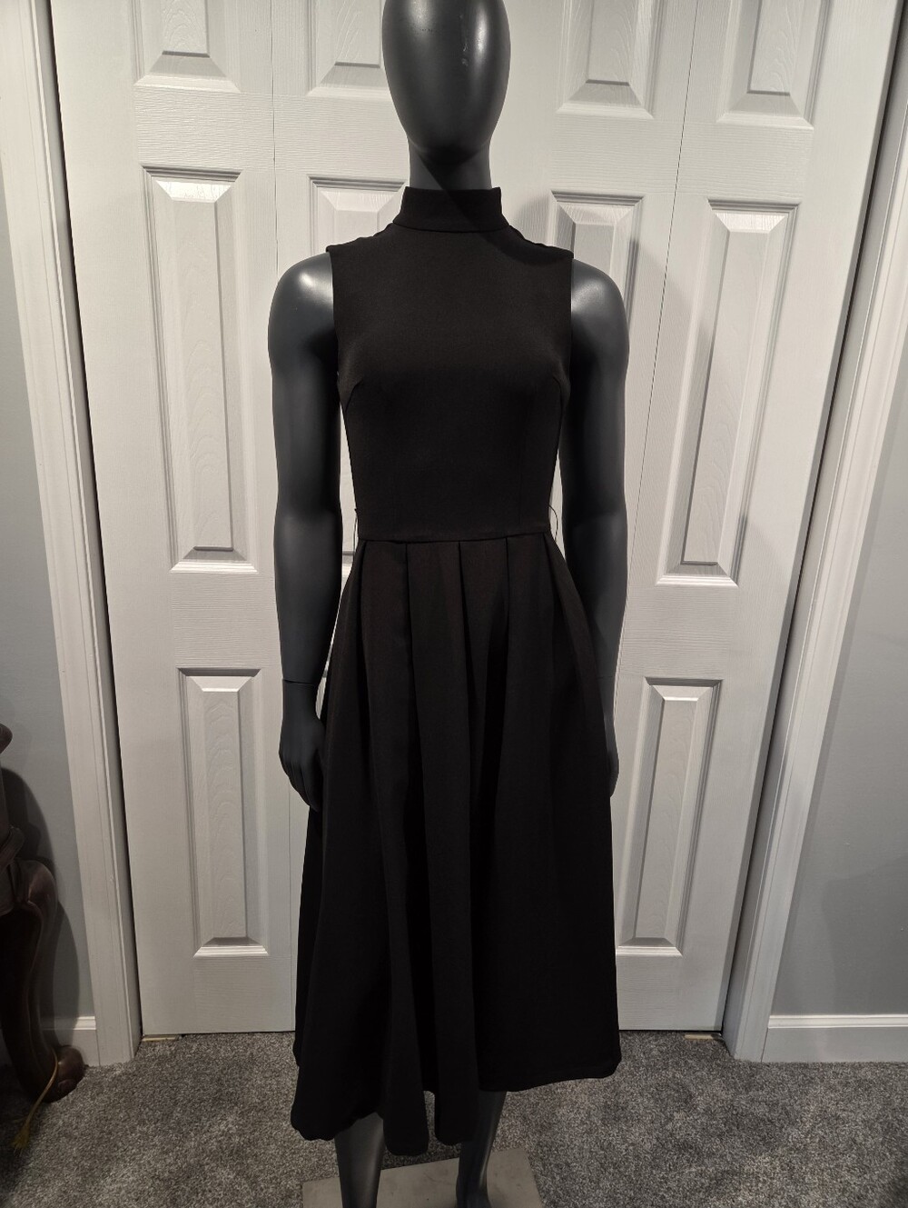 Classic Black Sleeveless Fit-and-Flare Dress